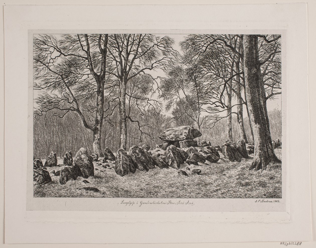 Langdysse vid Gunderslevholm skog av Andreas Peter Madsen