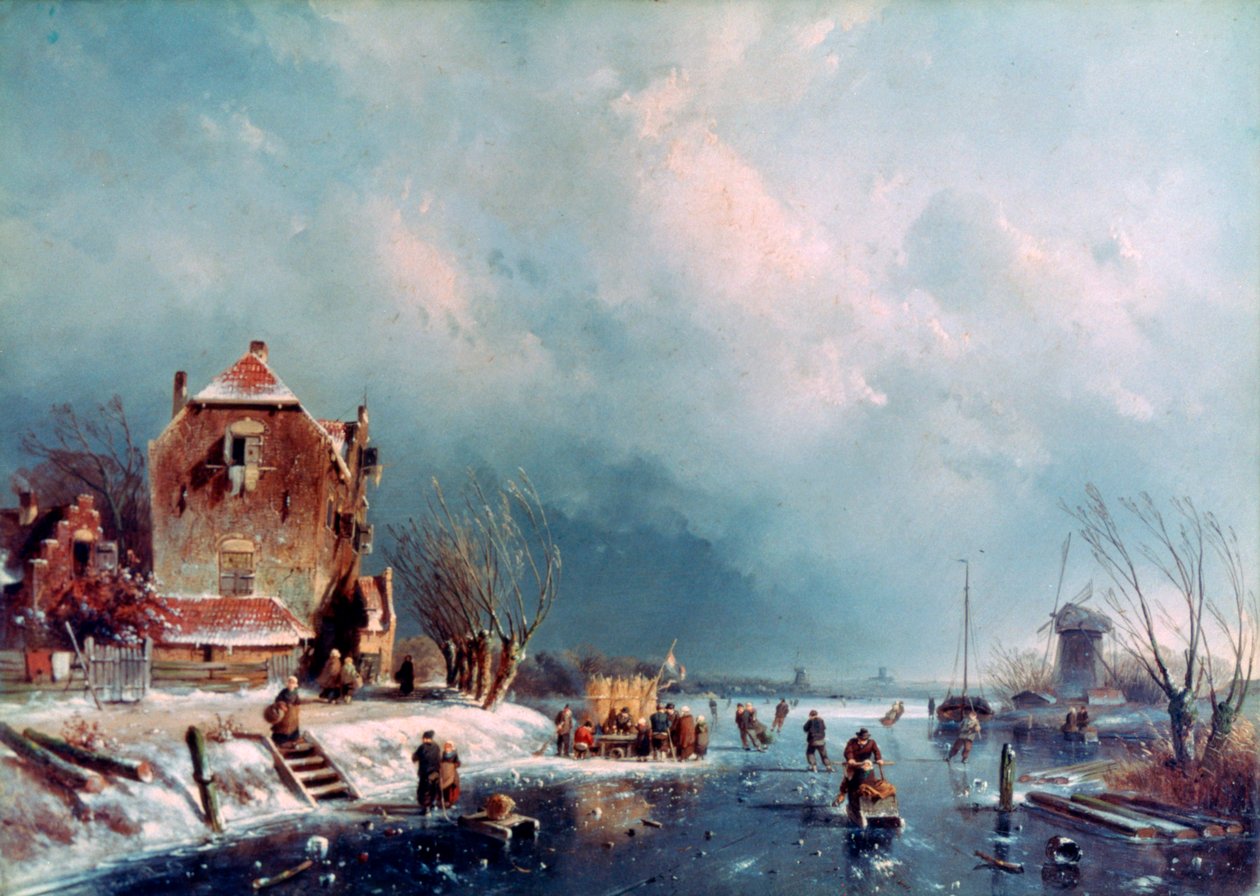 Frozen River, 1787-1870 av Andreas Schelfhout
