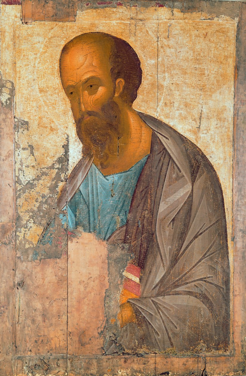 St Paul, 1407 (tempera på panel) av Andrei Rublev