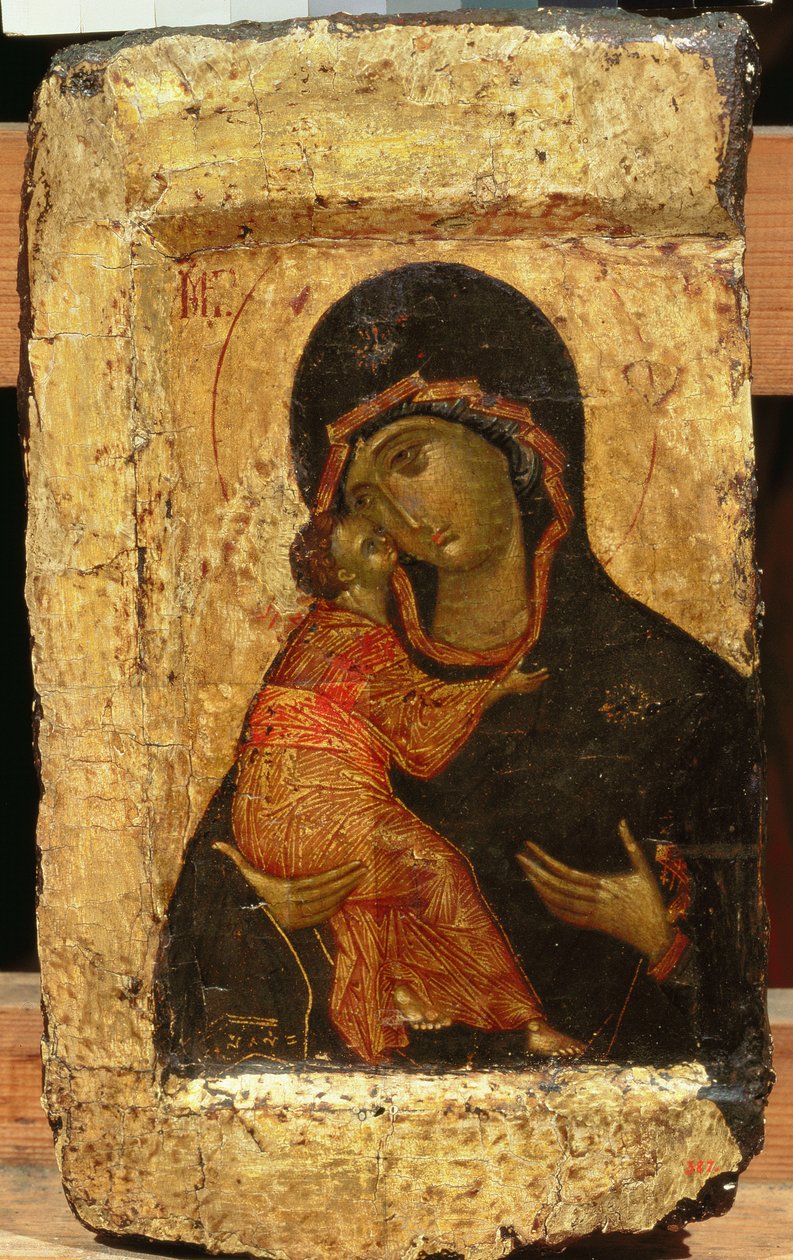 Vladimir Madonna och barnet, rysk ikon, Moskvaskola (tempera på panel) av Andrei Rublev