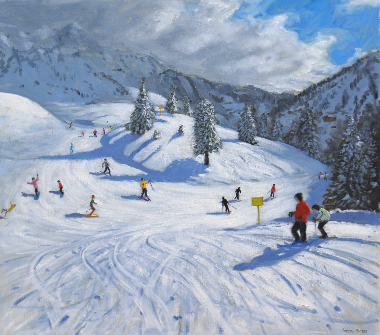 Skidåkning, Kitzbühel, 2014, av Andrew Macara