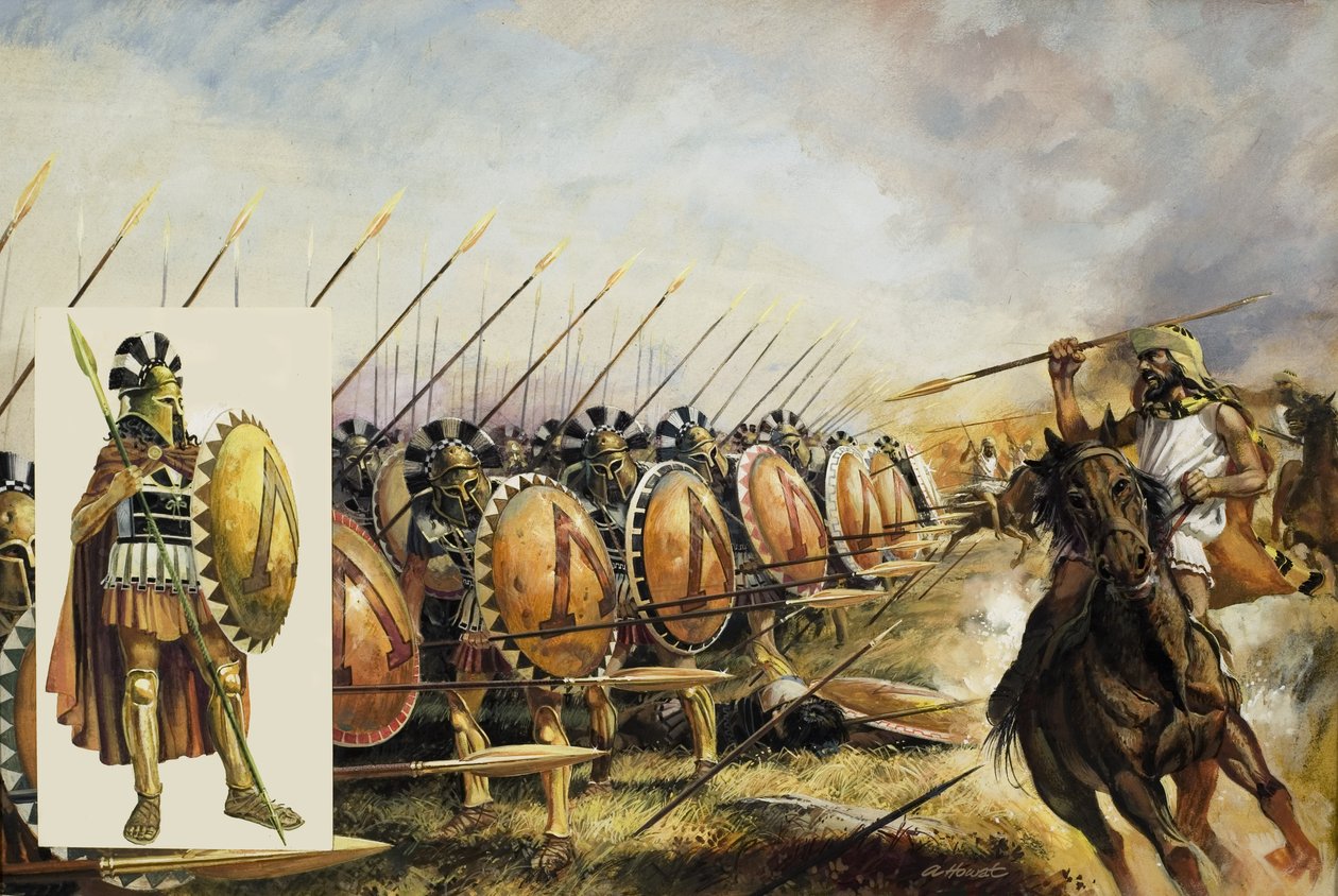 Spartansk armé (gouache på papper) av Andrew Howat
