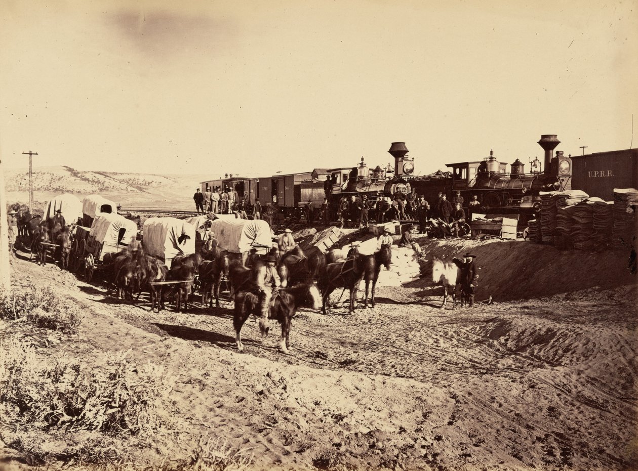 Plåt 27. Försörjningståg,1869 (foto) av Andrew Joseph Russell