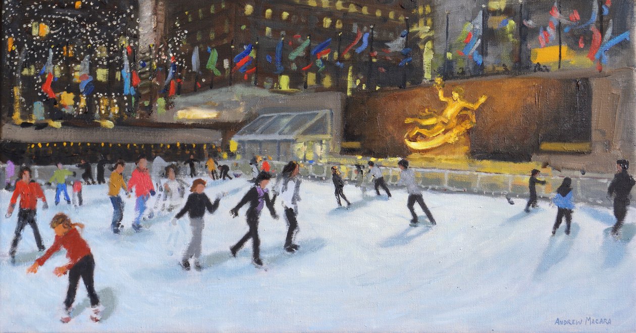 Kväll, Rockefeller Ice Rink, New York, av Andrew Macara