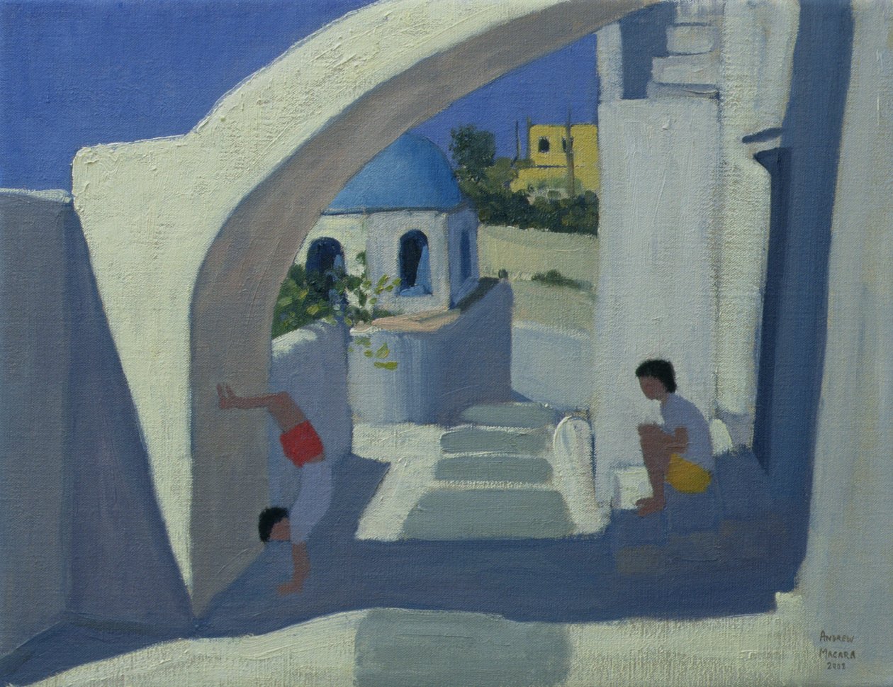 Handstående, Santorini av Andrew Macara