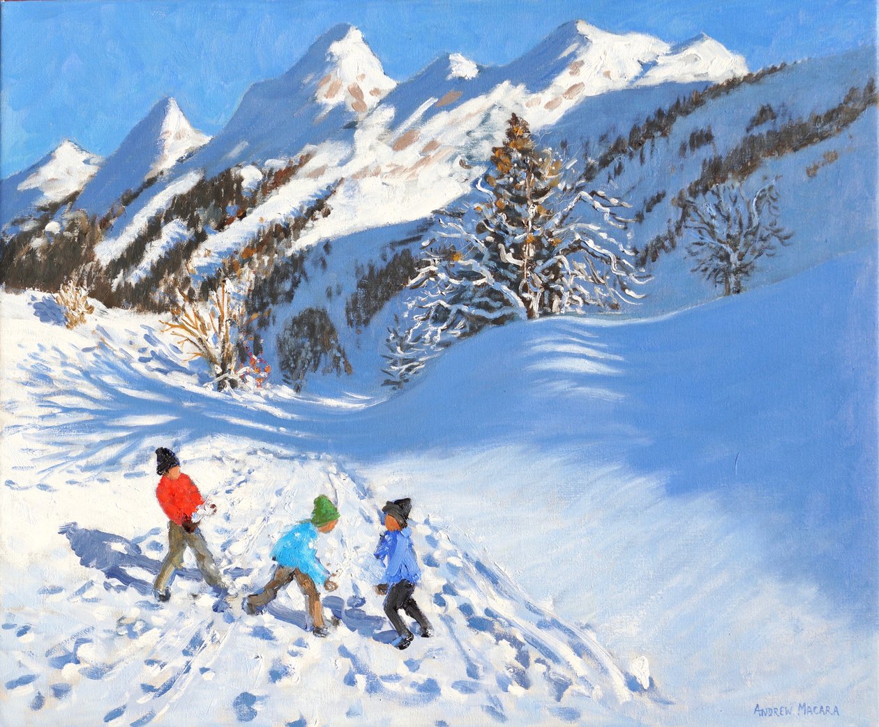 Snöboll, La Clusaz, Frankrike av Andrew Macara