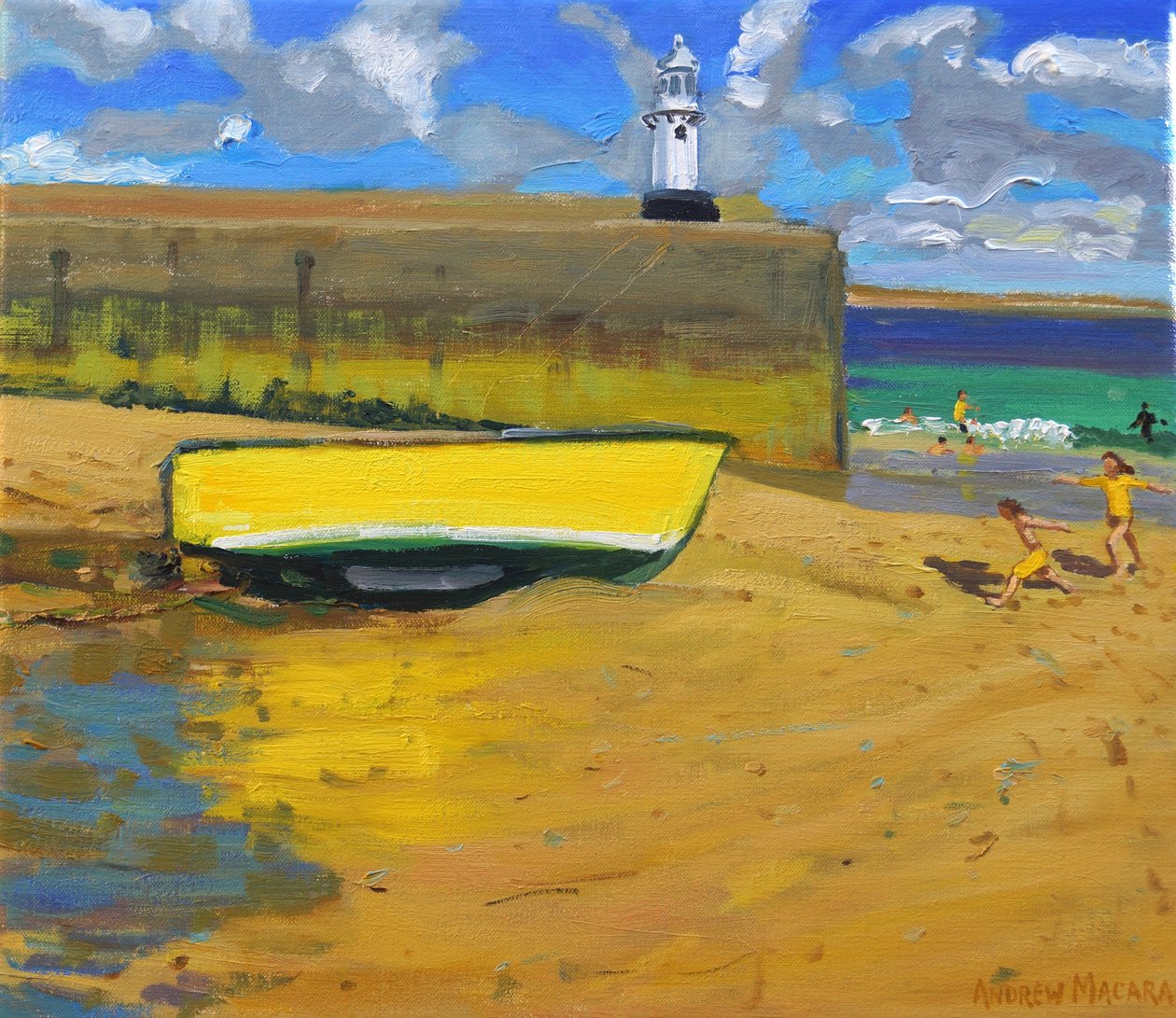 Yellow Boat, St Ives, 2017, av Andrew Macara