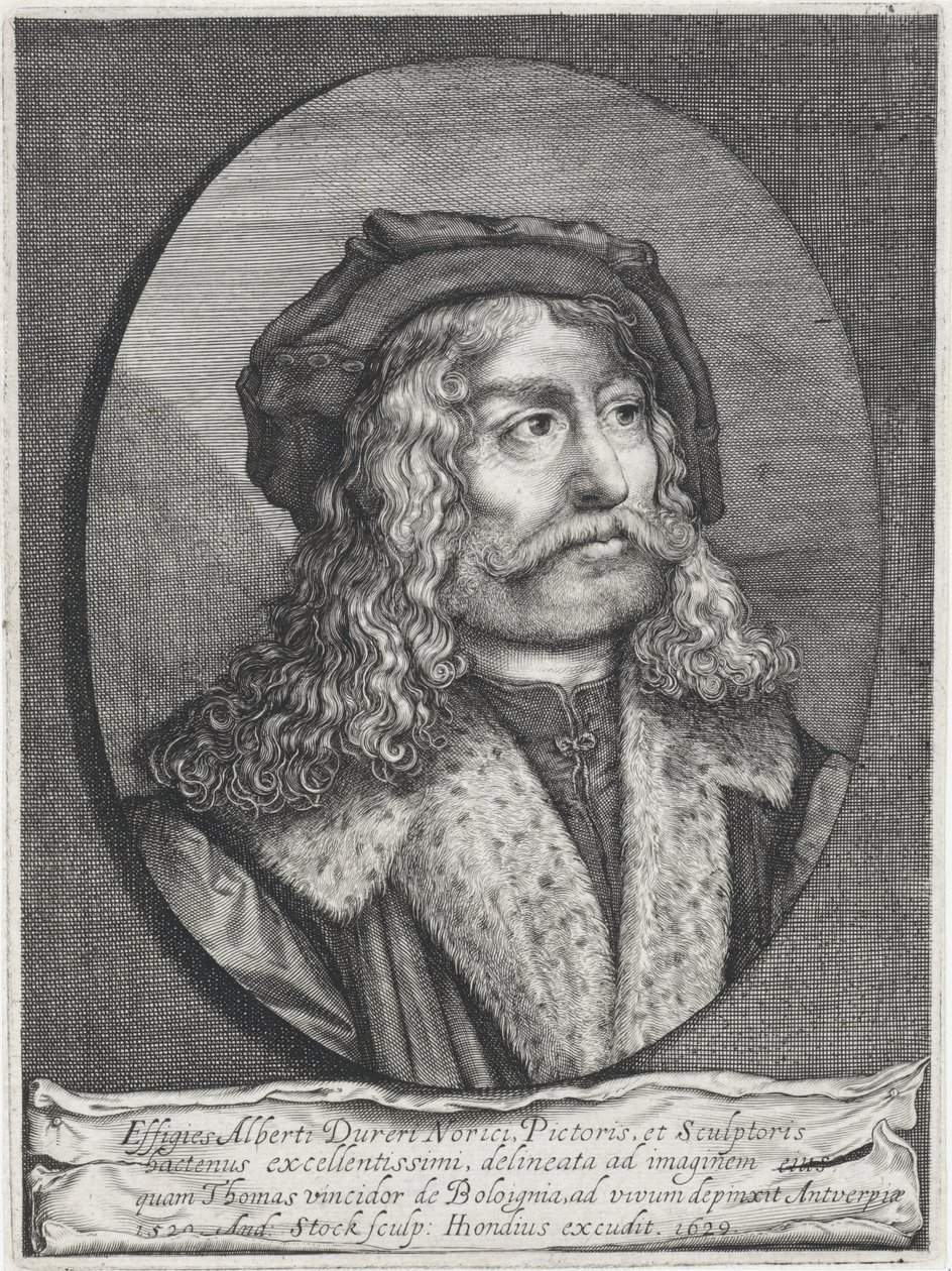 Porträtt av Albrecht Dürer av Andries Jacobsz. Stock