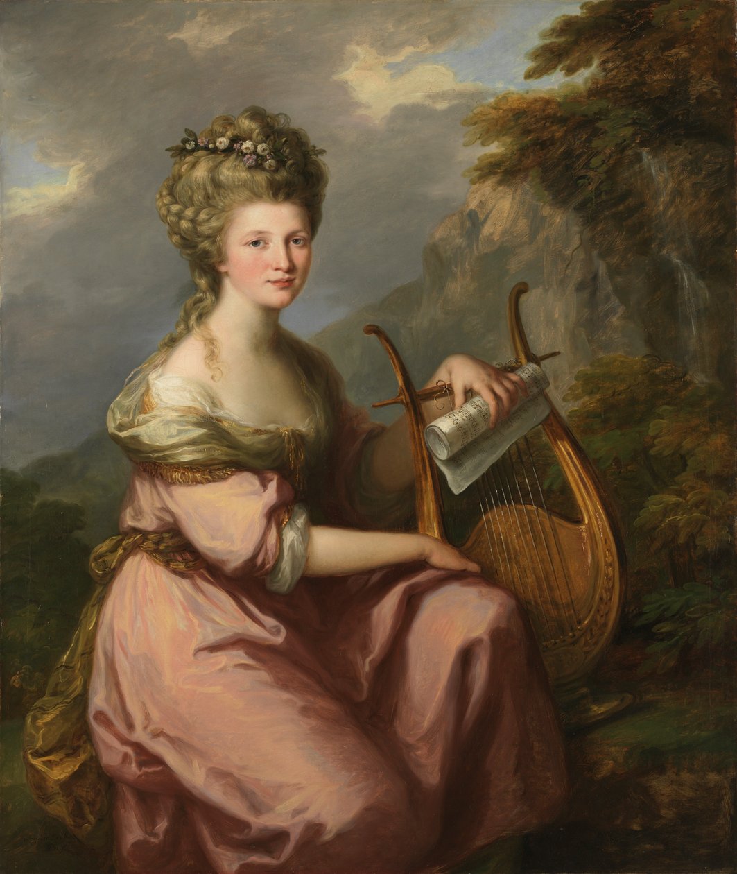 nEnglish: Portrait of Sarah Harrop Mrs. Bates as a Musen  av Angelica Kauffmann