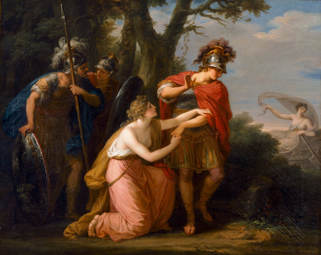 Rinaldo och Armida (olja på duk) av Angelica Kauffman