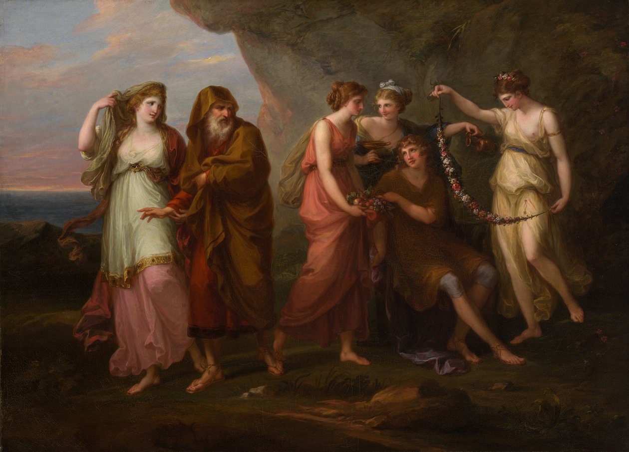 Telemachus och Calypsos nymfer, 1782. av Angelica Kauffman
