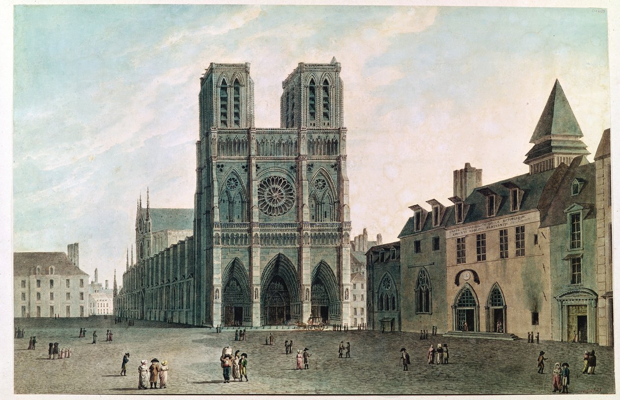 Torget framför Notre-Dame vid tiden för konsulatet, 1799-1804 av Angelo Garbizza