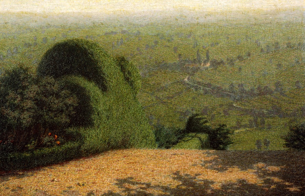 Trädgårdens hörn, 1912 av Angelo Morbelli