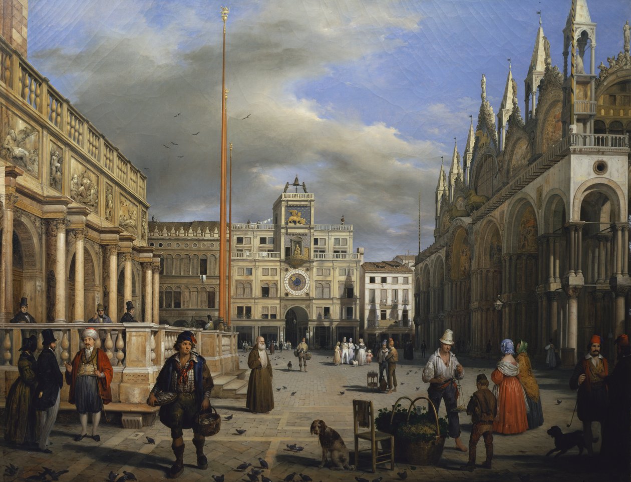 Piazza San Marco av Angelo Inganni