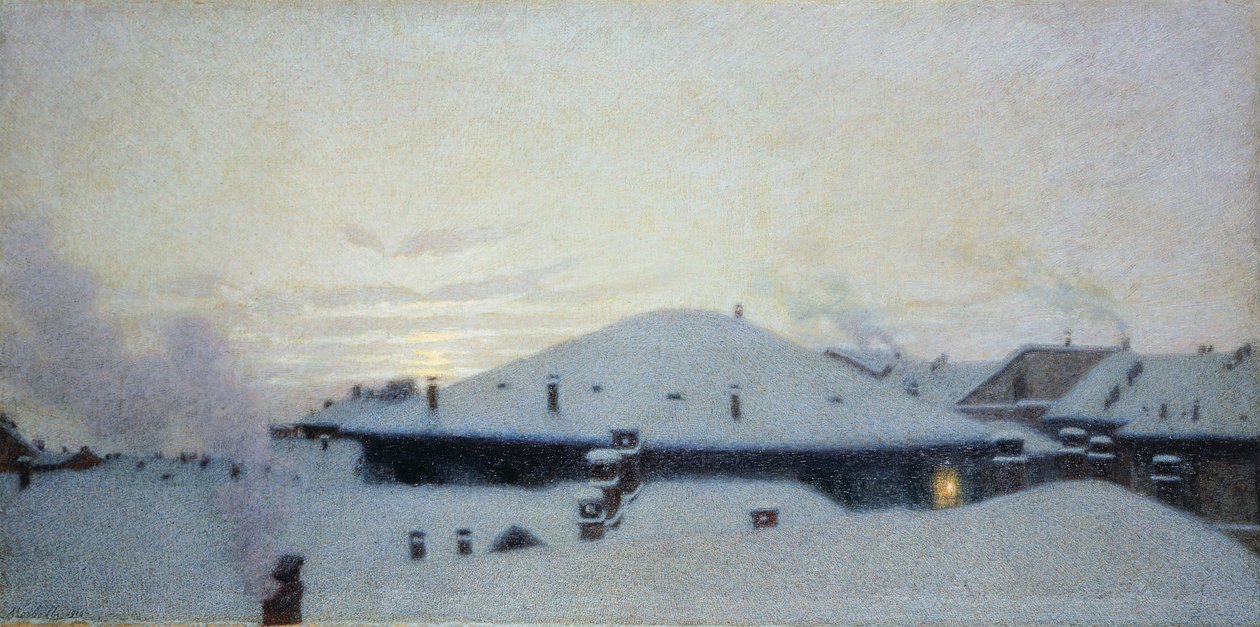Tak i snön av Angelo Morbelli