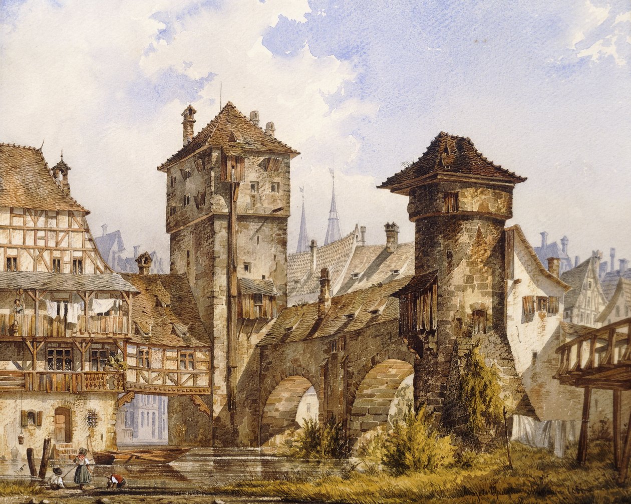 Utsikt över Nurnberg, 1856 av Angelo Quaglio