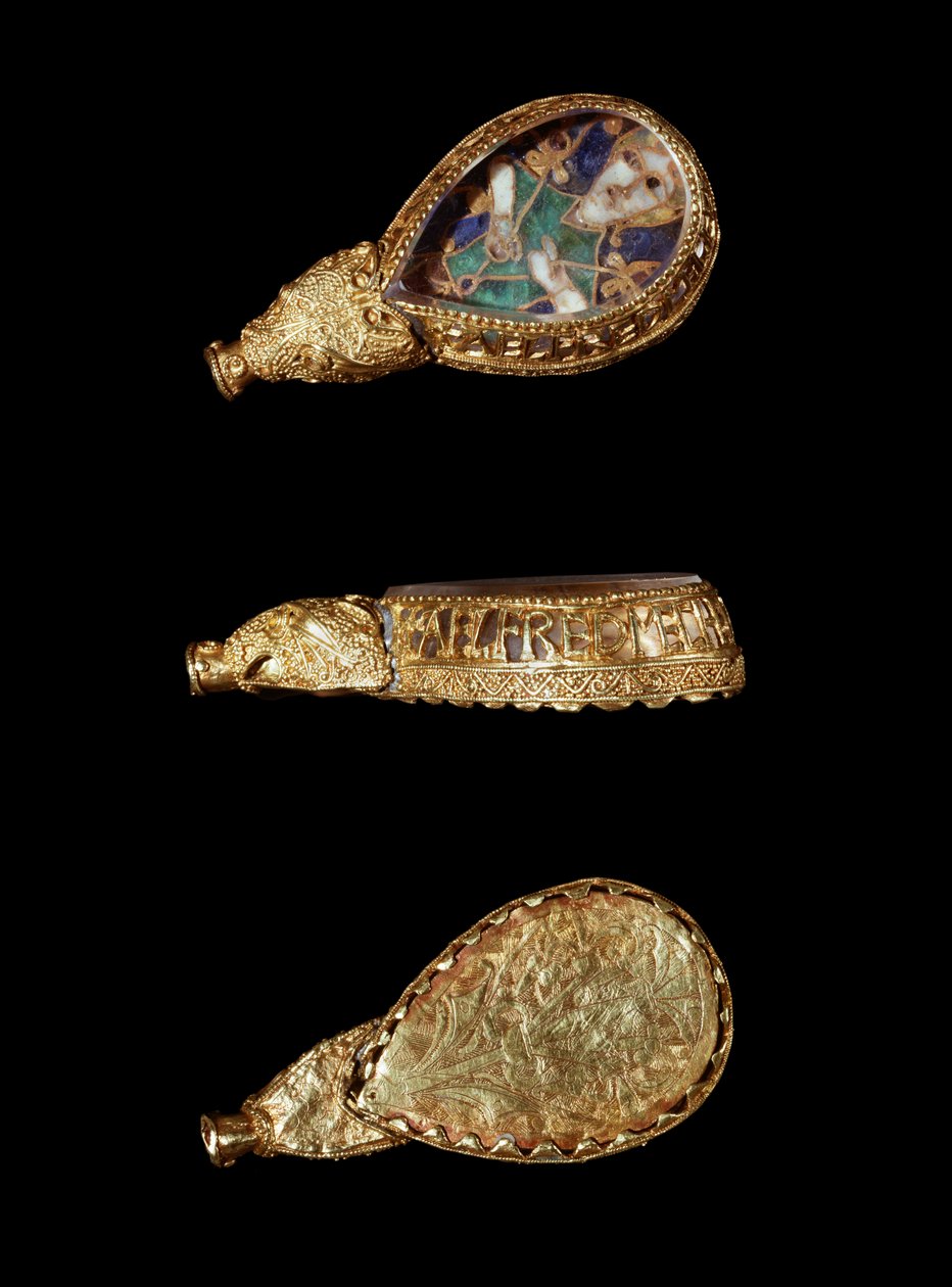 Alfred Jewel (guld, bergkristall och emalj) av Anglo Saxon