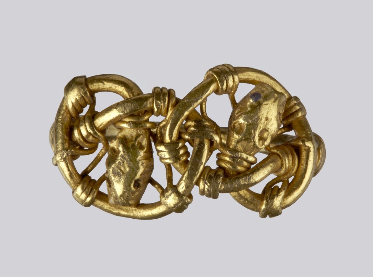 Sensaxisk ring, troligen c.700-tals gulddetalj från 115707 av Anglo Saxon