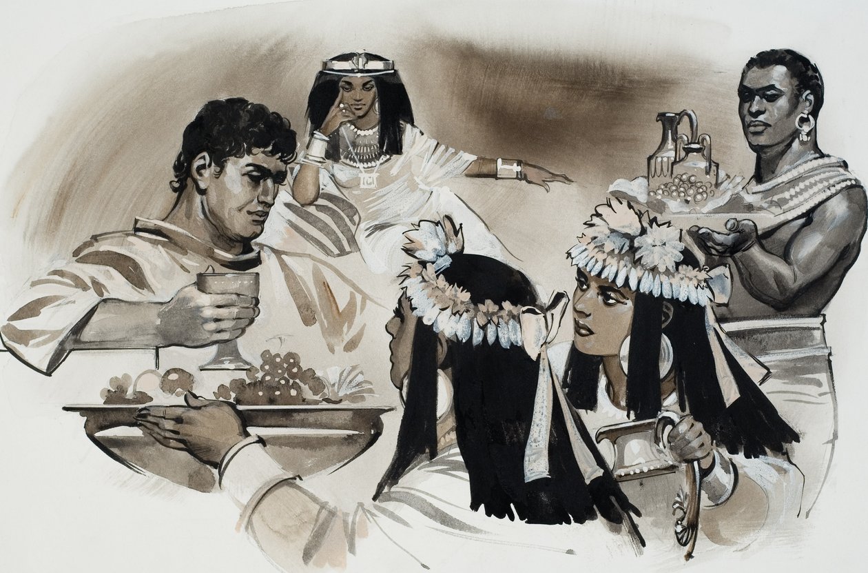 Anthony and Cleopatra (gouache på papper) av Angus McBride