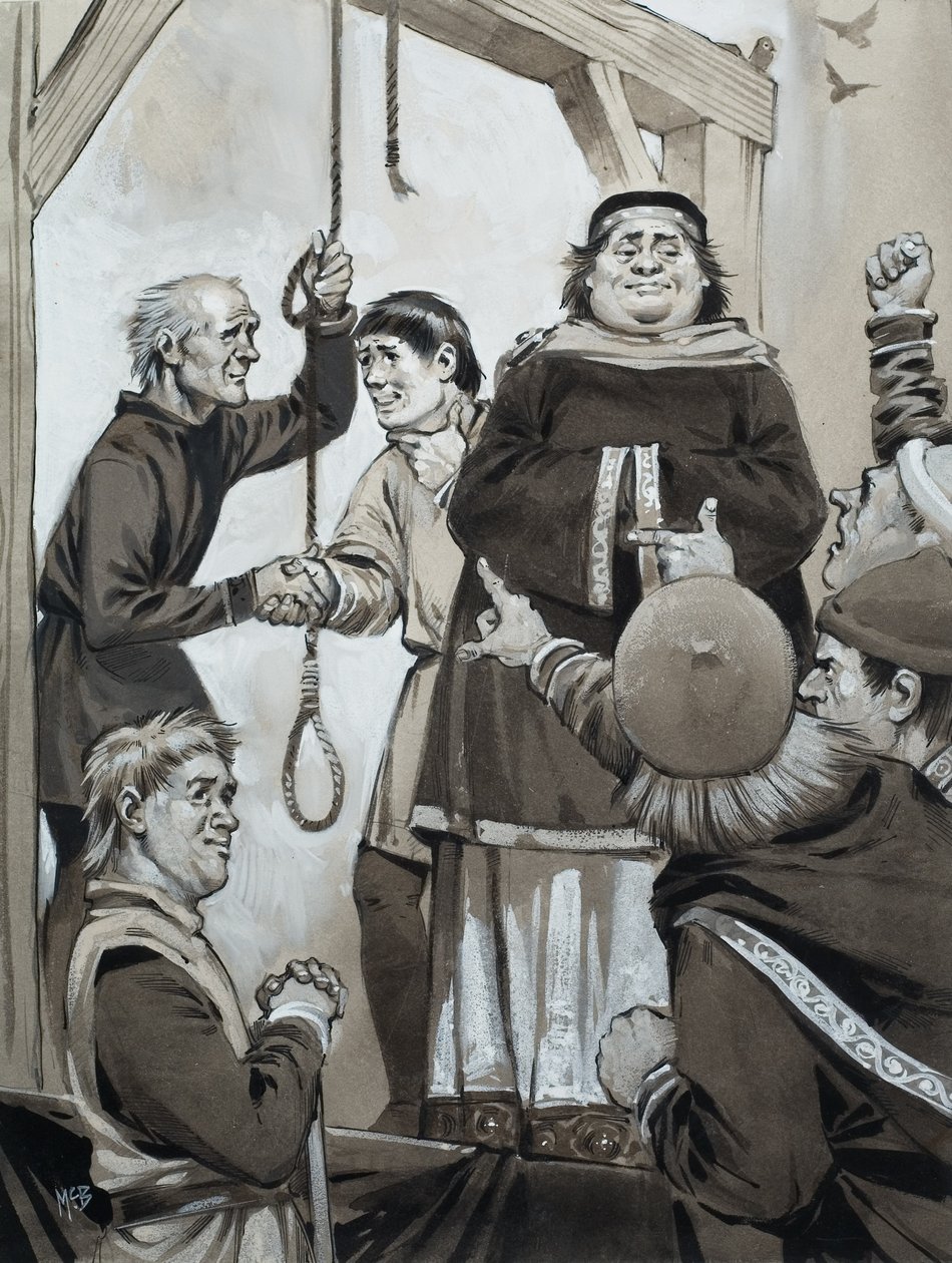 Medieval Justice (gouache på papper) av Angus McBride