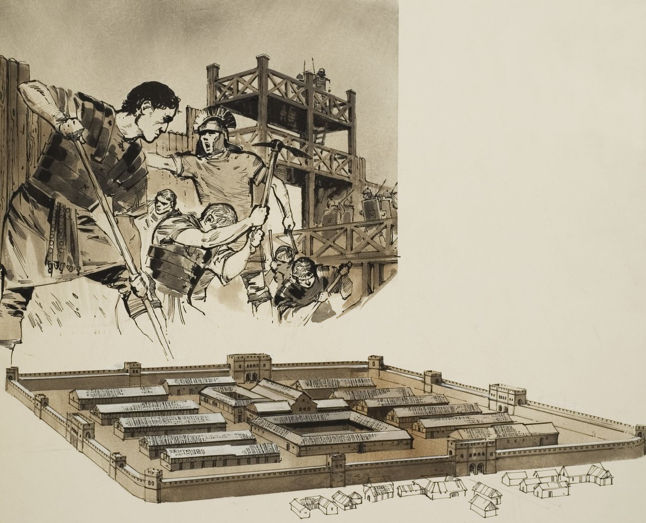 Roman Camp (gouache på papper) av Angus McBride