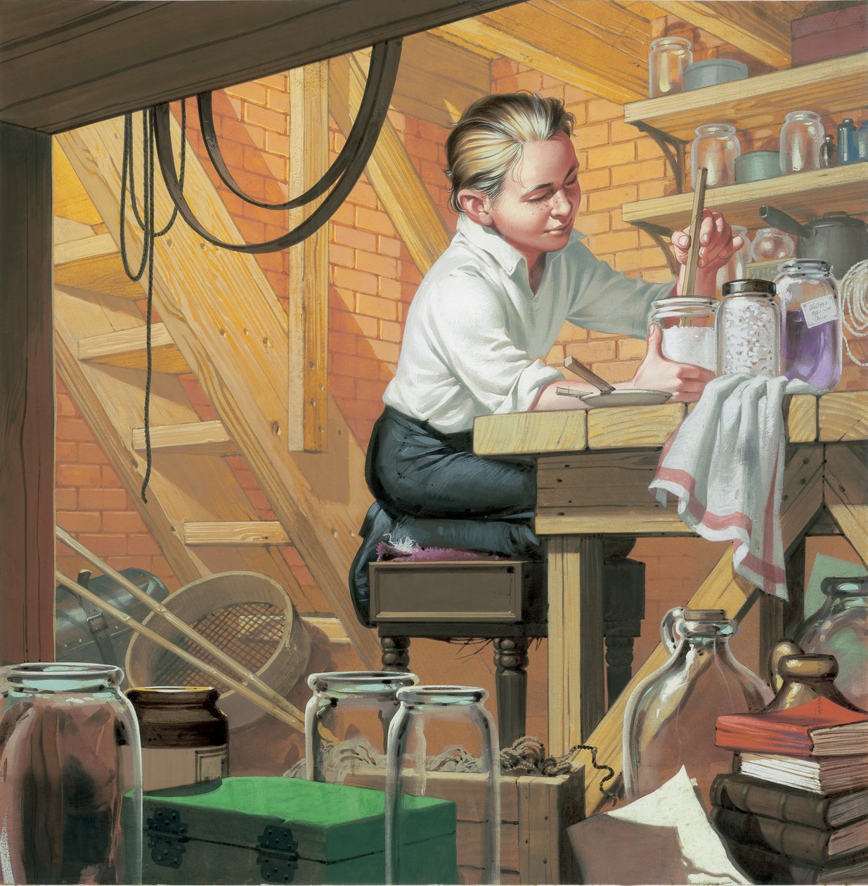 Thomas Alma Edison (1847-1931) (gouache på papper) av Angus McBride