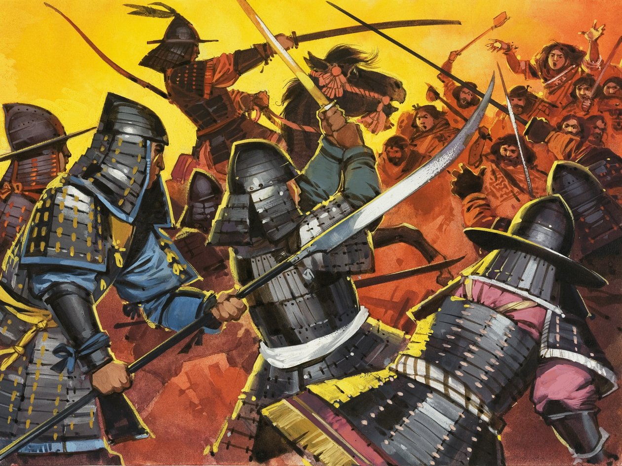 Oidentifierade japanska krigare i strid av Angus McBride