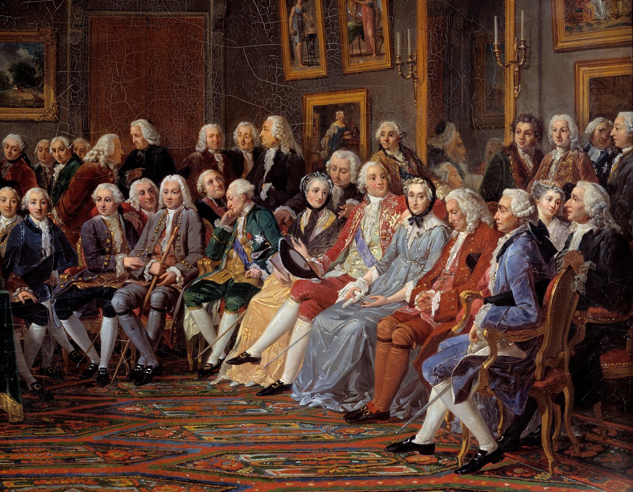 Salongen av Madame Geoffrin, detalj av Anicet Charles Lemonnier