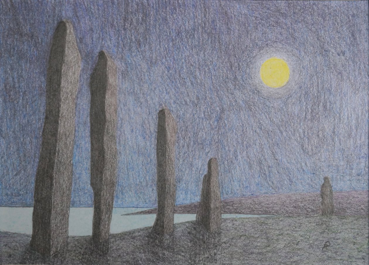Ring of Brodgar, 2016 (bland media på papper) av Anna Phillips