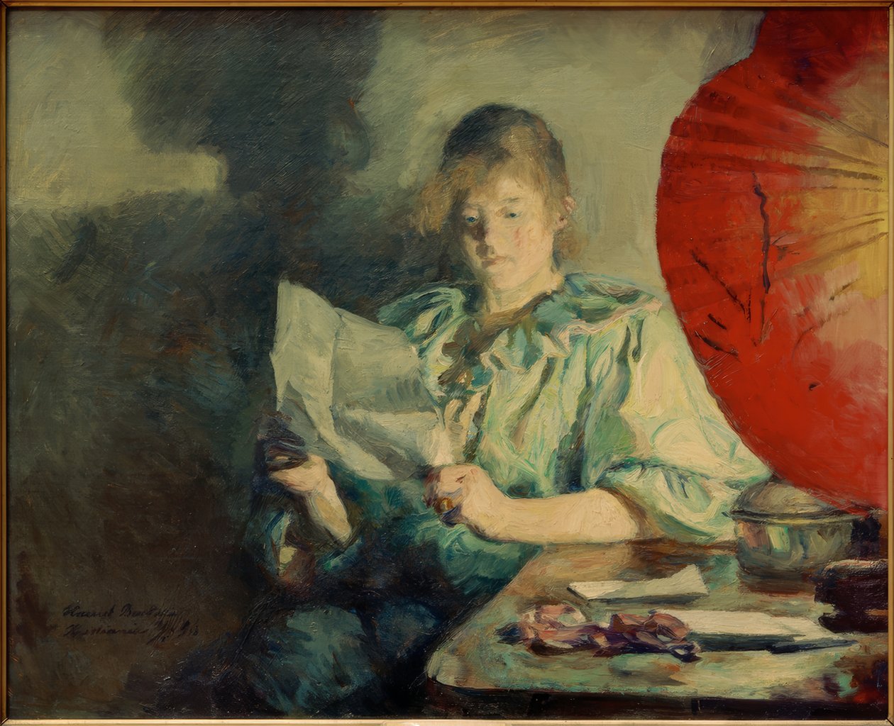 Kväll, interiör av Anna Ancher