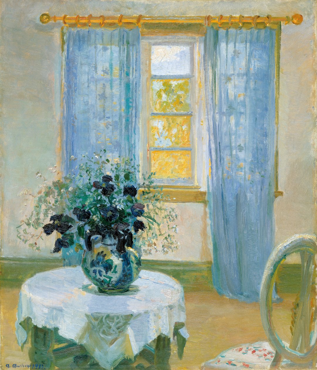Interiör med clematis av Anna Ancher