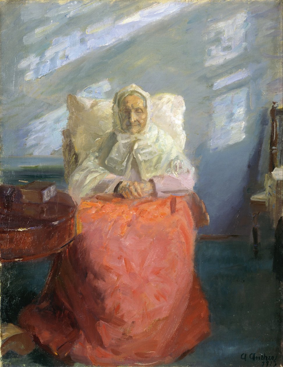 Fru Ane Brøndum i det blå rummet av Anna Ancher