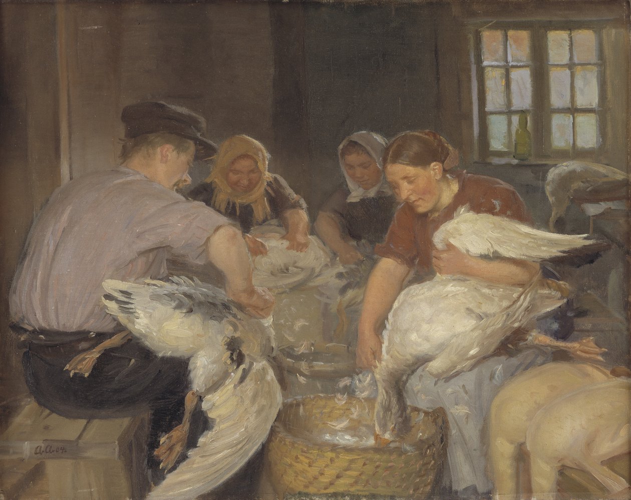 Plockar gässen av Anna Ancher