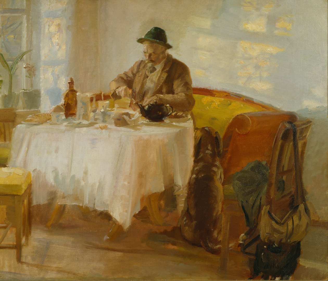 Frukost innan jakten av Anna Ancher