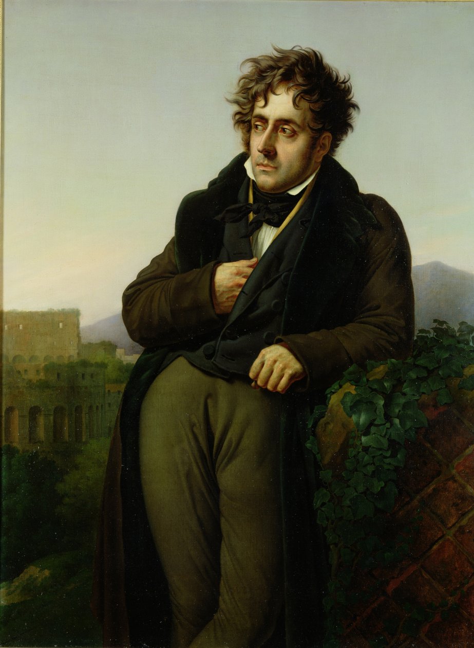 Porträtt av Francois Rene (1768-1848) Vicomte de Chateaubriand, 1811 (se även 245771) av Anne Louis Girodet de Roucy Trioson
