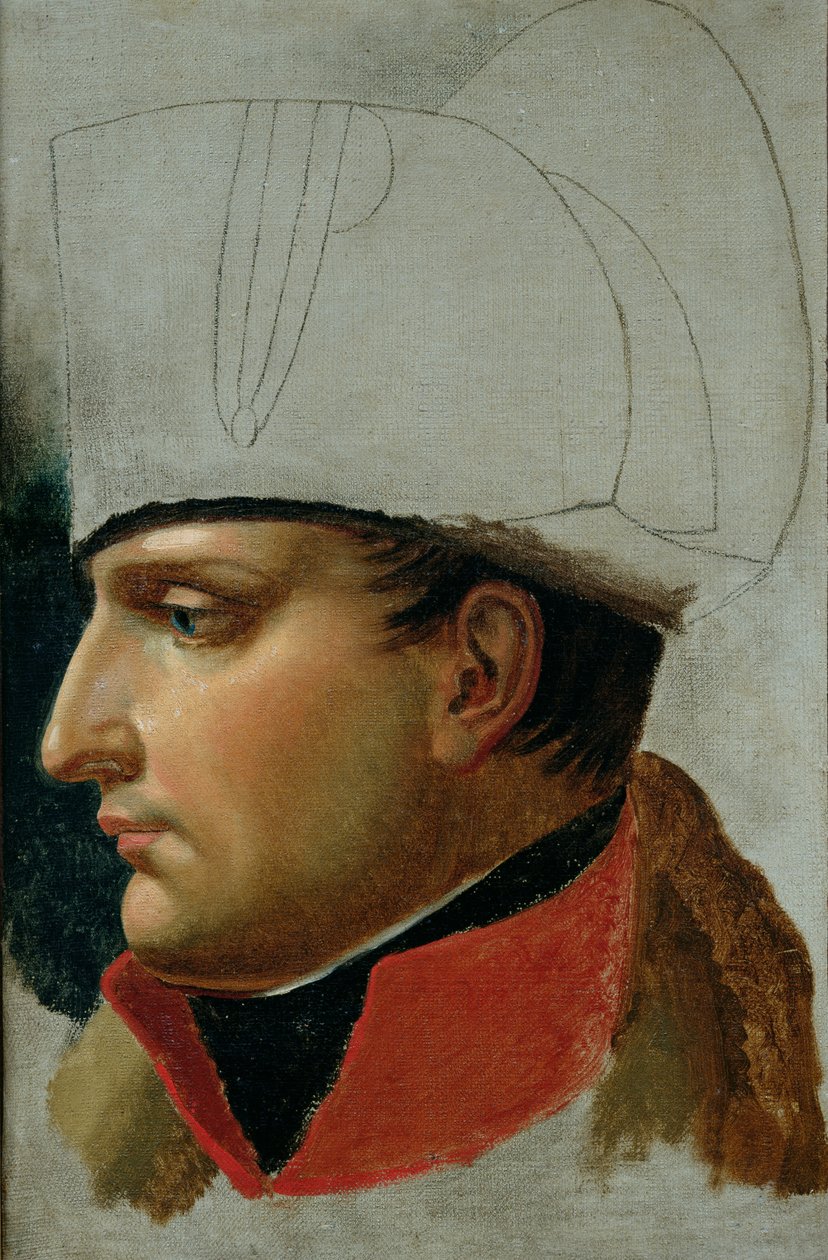 Oavslutat porträtt av Napoleon I (1769-1821) som tidigare tillskrivits Jacques Louis David (1748-1825) 1808 av Anne Louis Girodet de Roucy Trioson