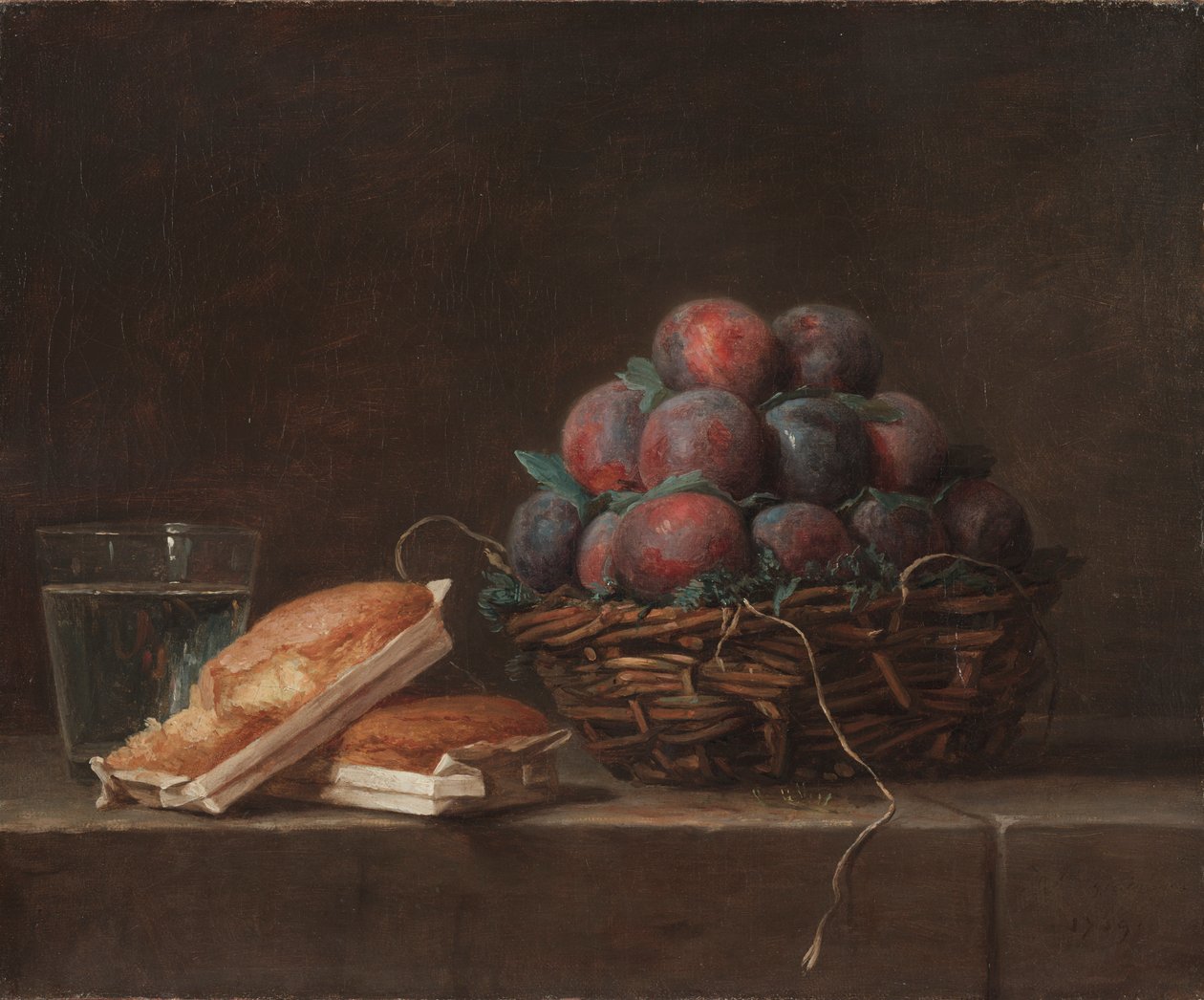 Korg med plommon, 1769. av Anne Vallayer Coster
