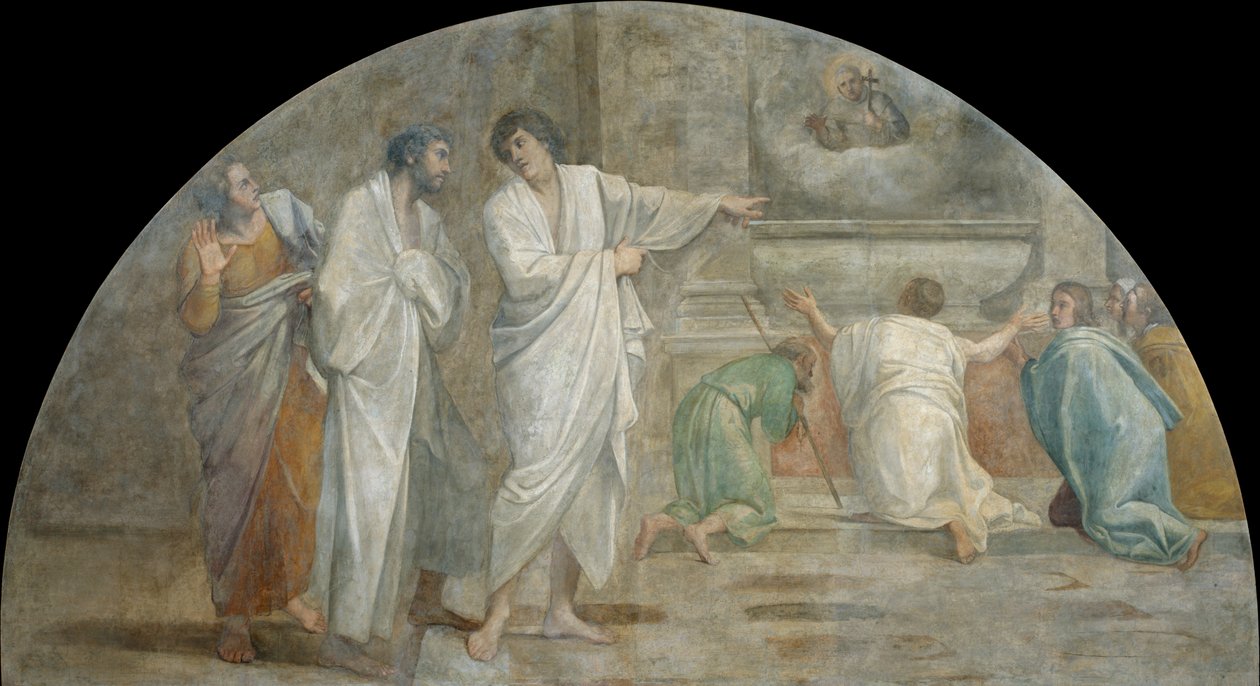 Uppenbarelse av Saint Didacus ovanför hans grav av Annibale Carracci