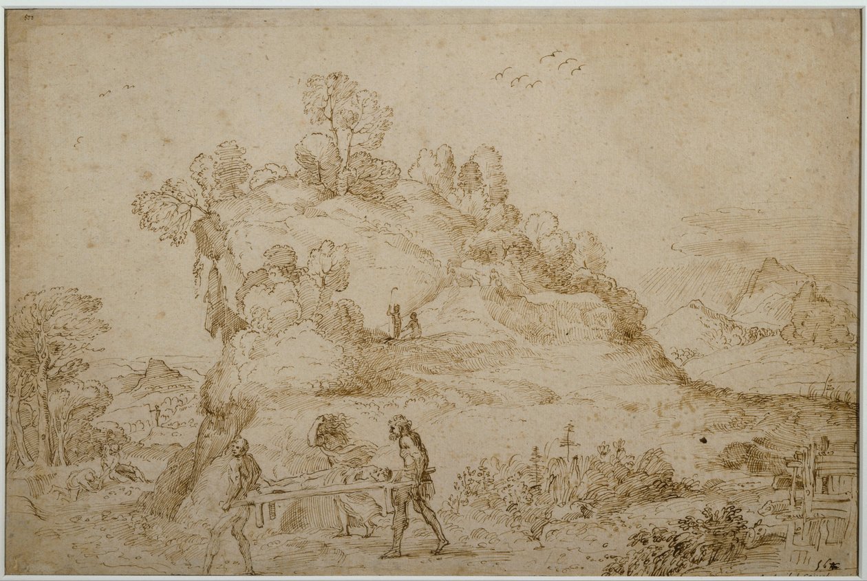 Landskap och figurer av Annibale Carracci
