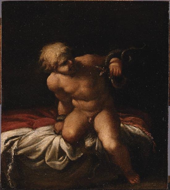 The Infant Hercules Strangling Serpents  av Annibale Carracci