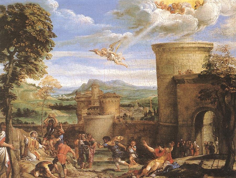 The Martyrdom of St Stephen av Annibale Carracci