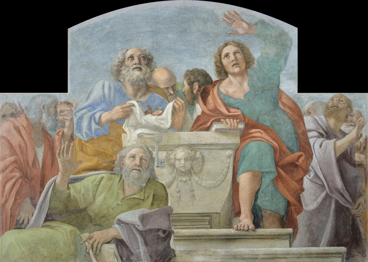 Apostlar runt den tomma graven, 1604-1607 av Annibale Carracci