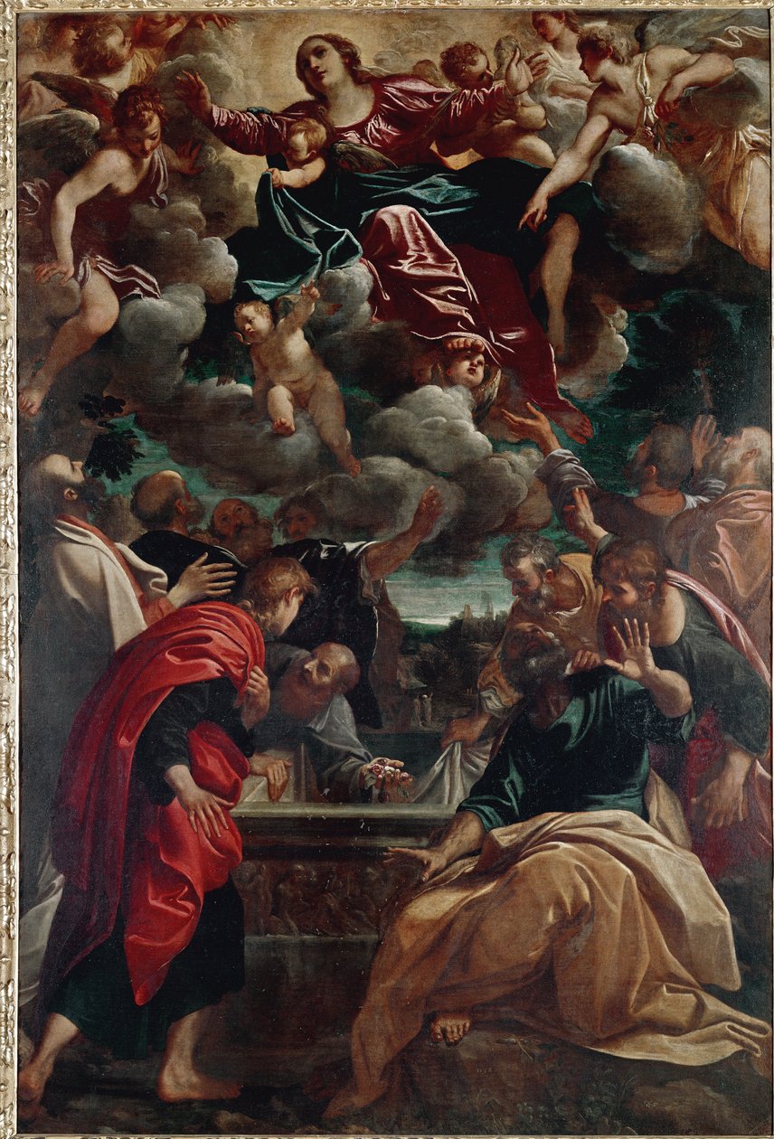 Jungfruns antagande (olja på duk av Annibale Carracci