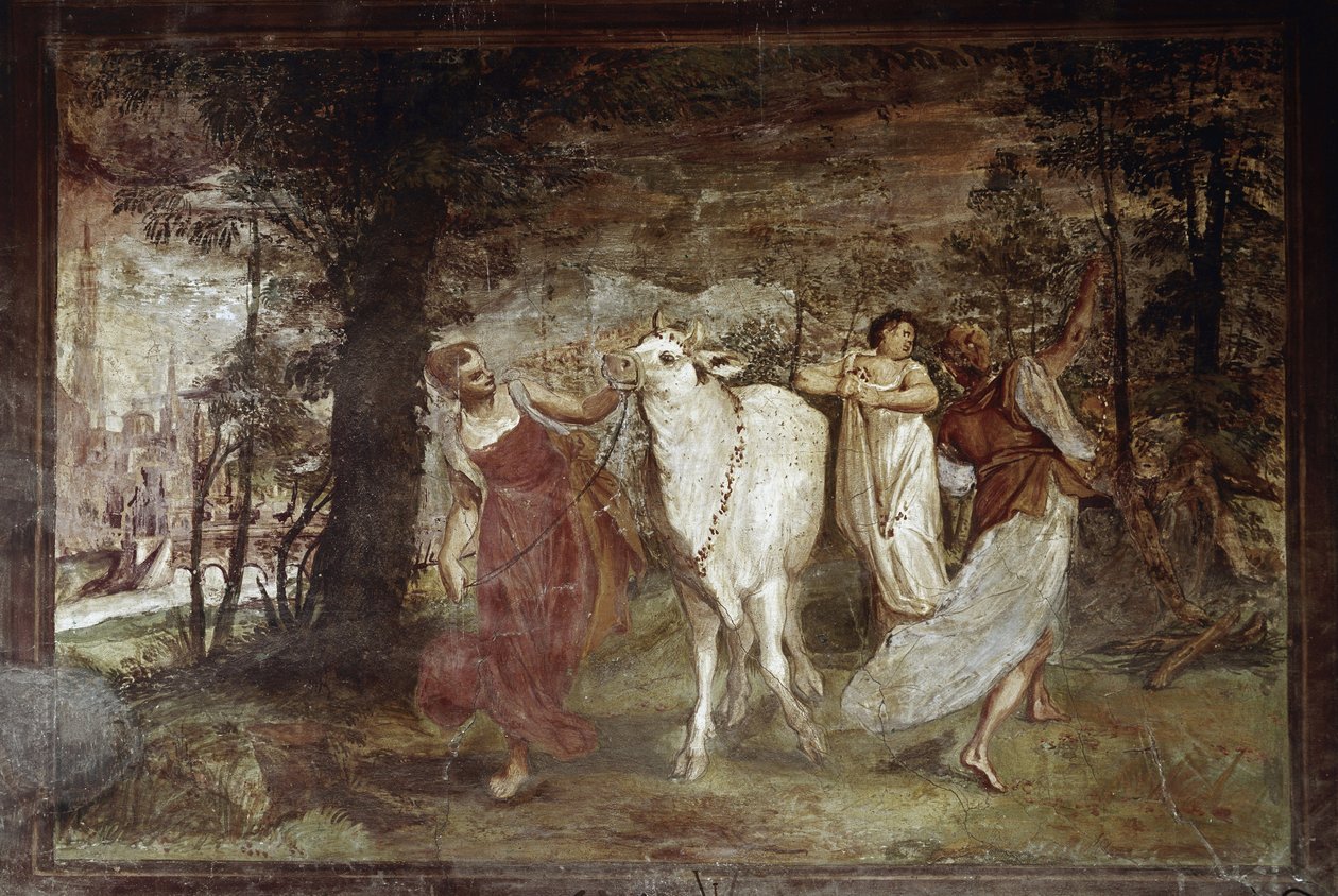 Europa leder Jupiter (Fresco av Annibale Carracci