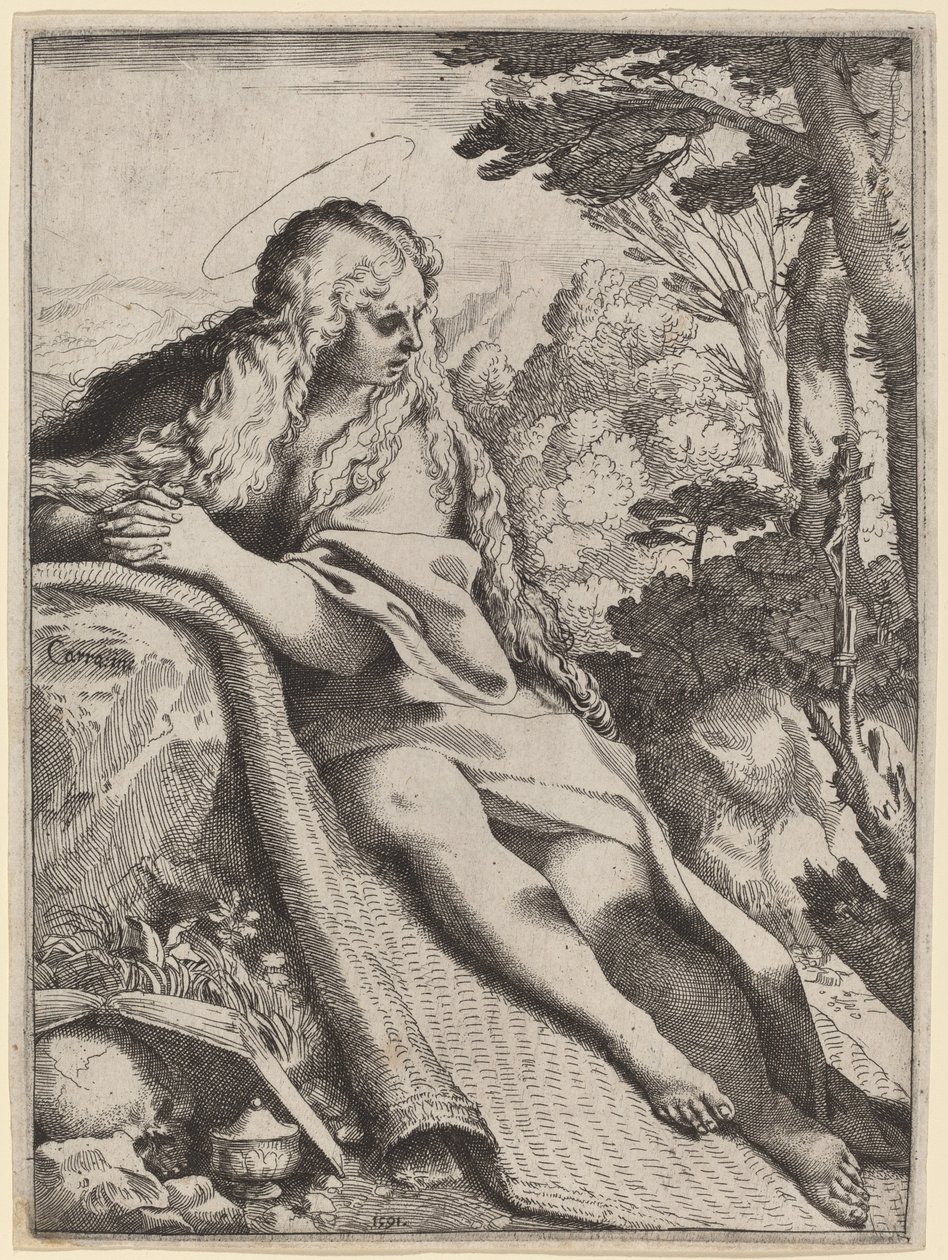 Maria Magdalena i vildmarken av Annibale Carracci