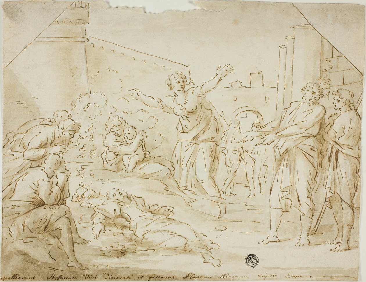 Sörjande över den helige Stefans kropp av Annibale Carracci