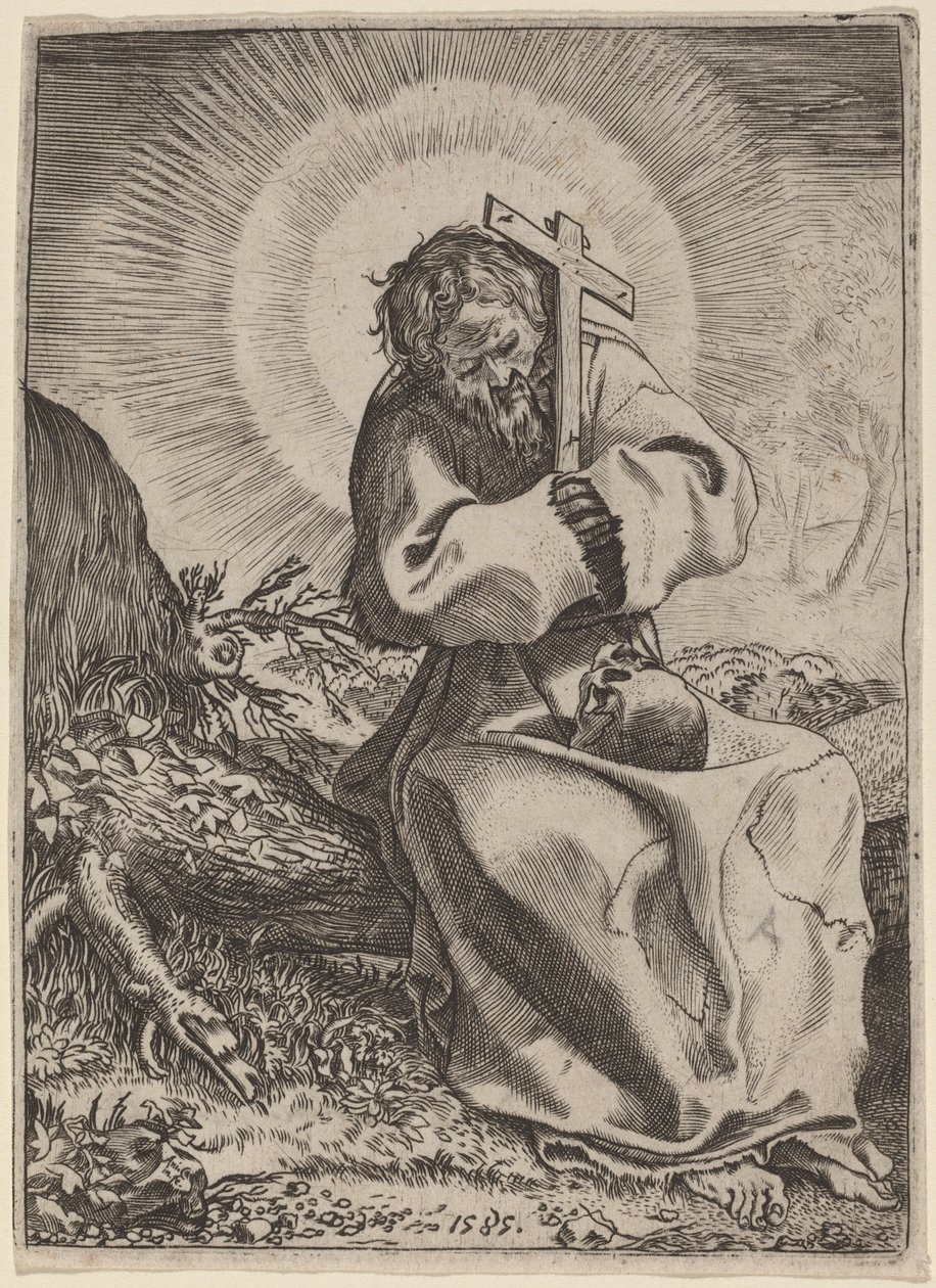 Den helige Franciskus av Assisi av Annibale Carracci