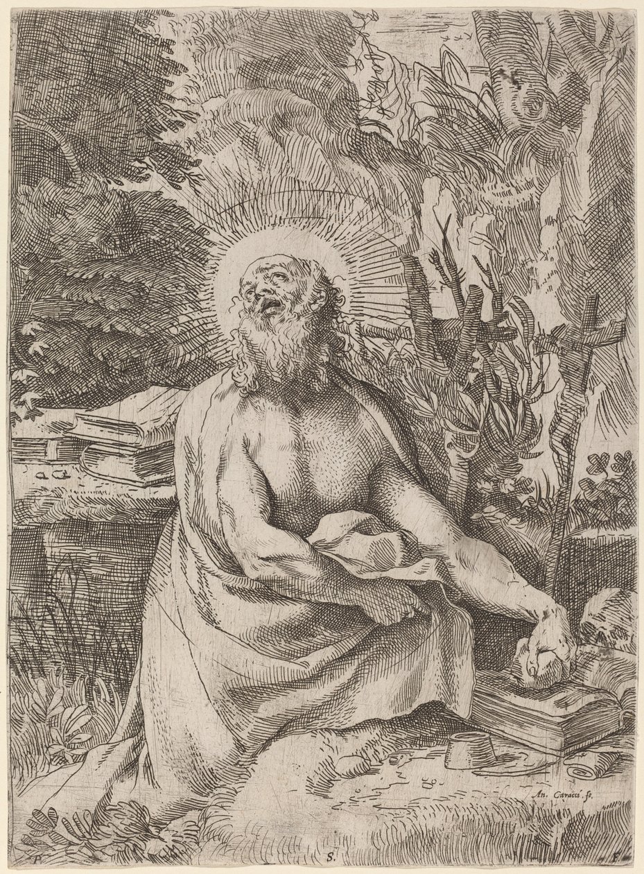 Saint Hieronymus i vildmarken av Annibale Carracci