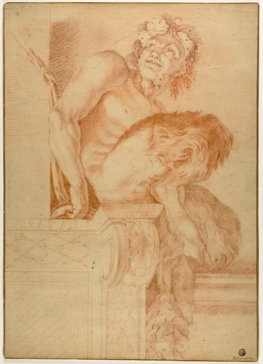 Sittande Satyr av Annibale Carracci