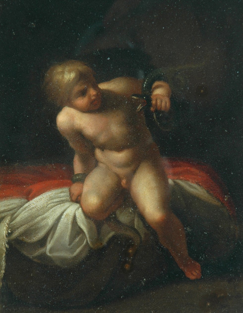 The Infant Hercules (olja på koppar) av Annibale Carracci